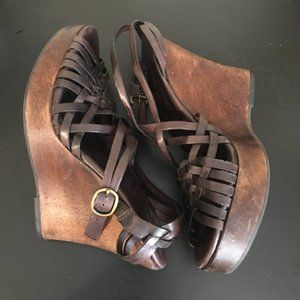 Banana Republic Brown Sandal Wedges, Size 7